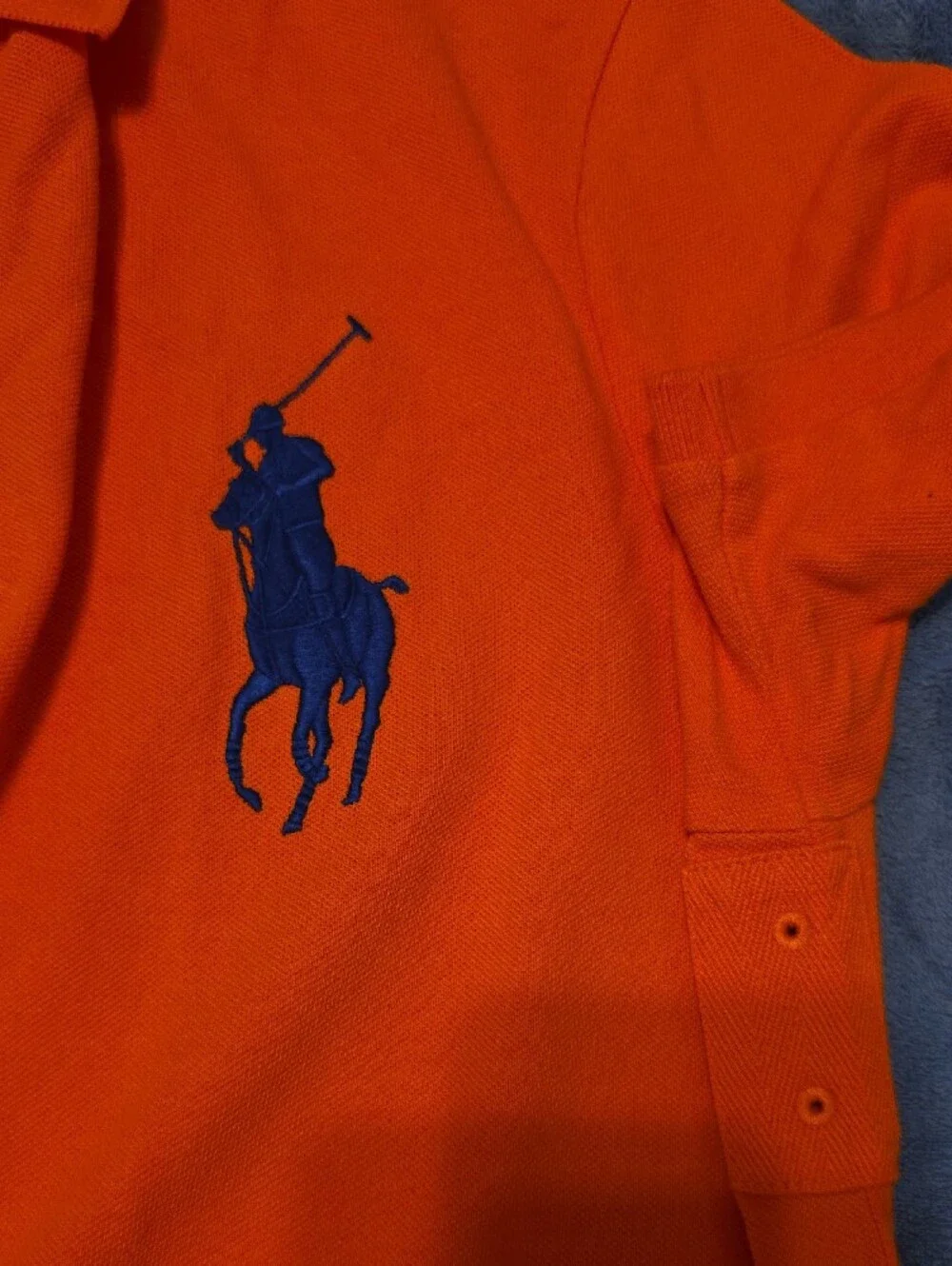 Polo by Ralph Lauren Bright Orange Polo with Navy Player Embroidery